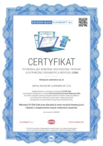 certyfikat szpital kielecki